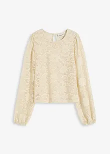 Kort shirt van elastisch kant, bonprix