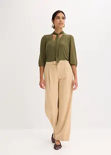Mesh shirt met strik, bonprix