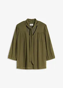 Mesh shirt met strik, bonprix