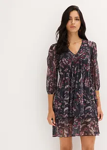 Mesh jersey jurk met volants, bonprix