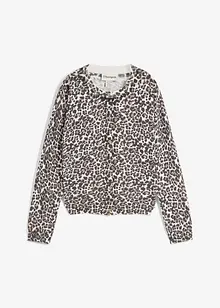 Fijn gebreid vest met luipaardprint, bonprix