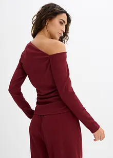 One shoulder shirt van gestructureerde crêpe, bonprix