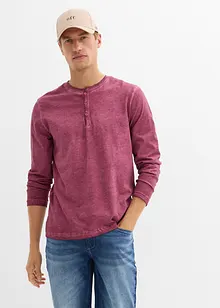 Henley shirt met lange mouwen in washed out look, bonprix