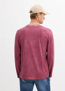 Henley shirt met lange mouwen in washed out look, bonprix
