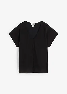 Shirt met zijde en geweven inzetstuk, bonprix