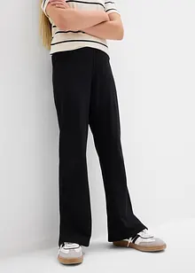 Uitlopende jersey broek van een elastische biologisch katoenmix (set van 2), bonprix