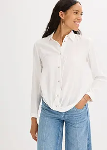 Blouse van gestructureerd materiaal met wikkeldetail, bonprix