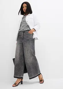 Wide leg jeans high waist, cropped, bonprix