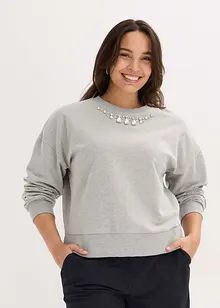 Oversized sweater met stras, bonprix