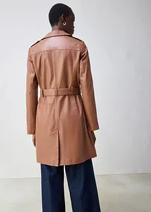 Lange leren jas, bonprix