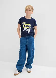 Loose fit cargo jeans met verstelbare band, straight, bonprix
