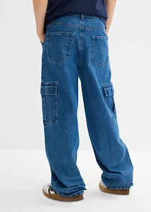 Loose fit cargo jeans met verstelbare band, straight, bonprix