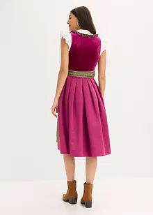 Midi dirndl met fluweel en schort (2-dlg. set), bonprix