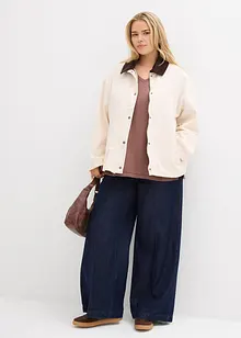 Twill jas met kraag van corduroy, bonprix