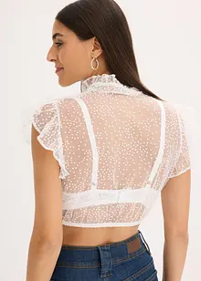 Dirndl blouse van delicate tule met stippenpatroon, bonprix