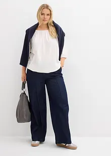 Katoenen shirtblouse met carréhals, halflange mouw, bonprix