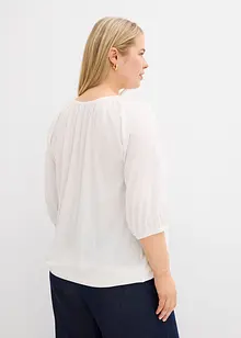 Katoenen shirtblouse met carréhals, halflange mouw, bonprix