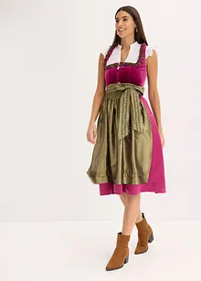 Midi dirndl met fluweel en schort (2-dlg. set), bonprix