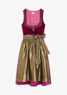 Midi dirndl met fluweel en schort (2-dlg. set), bonprix