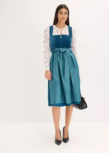 Midi dirndl met fluweel en schort (2-dlg. set), bonprix