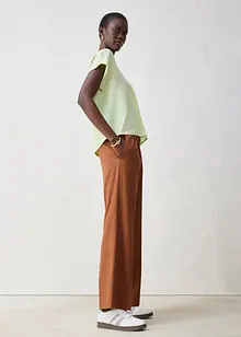 Shirt met zijde en geweven inzetstuk, bonprix