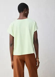 Shirt met zijde en geweven inzetstuk, bonprix