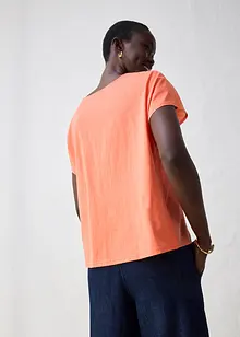 Shirt met zijde en geweven inzetstuk, bonprix