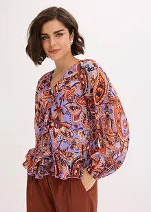 Chiffon blouse met volants, bonprix