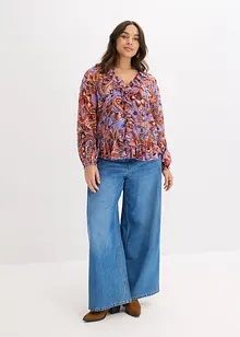 Chiffon blouse met volants, bonprix