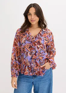 Chiffon blouse met volants, bonprix