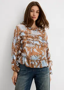 Chiffon blouse met ruches, bonprix
