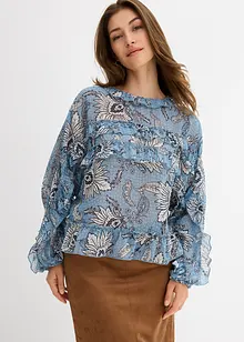 Chiffon blouse met ruches, bonprix