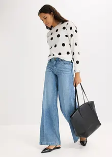 Longsleeve van gestructureerde crêpe, bonprix