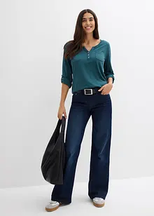 Katoenen Henley shirt met knoopsluiting, bonprix