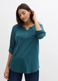 Katoenen Henley shirt met knoopsluiting, bonprix