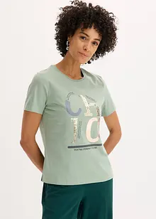 T-shirt met glitterprint, bonprix