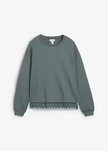 Sweater met kanten rand, bonprix