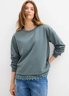 Sweater met kanten rand, bonprix