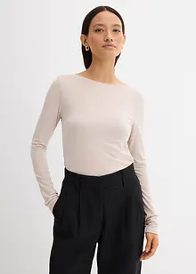 Licht longsleeve met boothals, bonprix