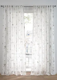 Transparant gordijn met bloemmotief (1 stuk), bonprix
