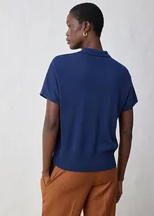 Fijn gebreide trui met zijde en een polokraag, bonprix
