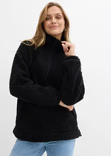 Fleece trui met opstaande kraag, bonprix