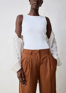 Bandplooibroek van een wolmix, bonprix