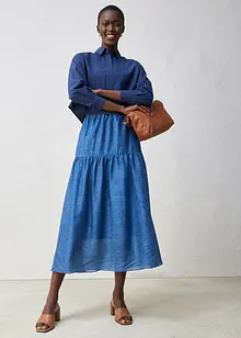 Korte overhemdblouse met zijde, bonprix