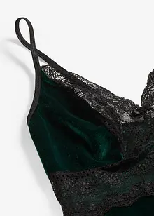 Fluwelen body ouvert, bonprix