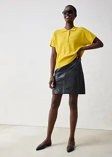 Fijn gebreide trui met zijde en een polokraag, bonprix