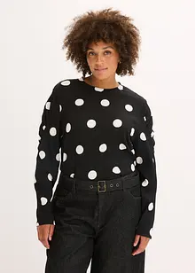 Longsleeve van gestructureerde crêpe, bonprix