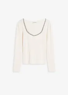 Fijn gebreide trui met sierdetail, bonprix