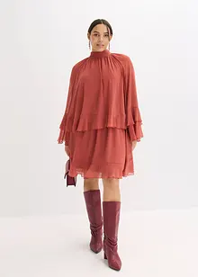 Chiffon jurk met volants, bonprix