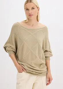 Trui met horizontaal kabelpatroon, bonprix
